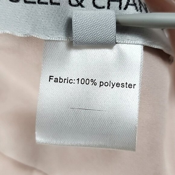 Tulle & Chantilly Women's Blush Chiffon Bridesmaid Dress V Neck Flowy Size 12 - Picture 12 of 14